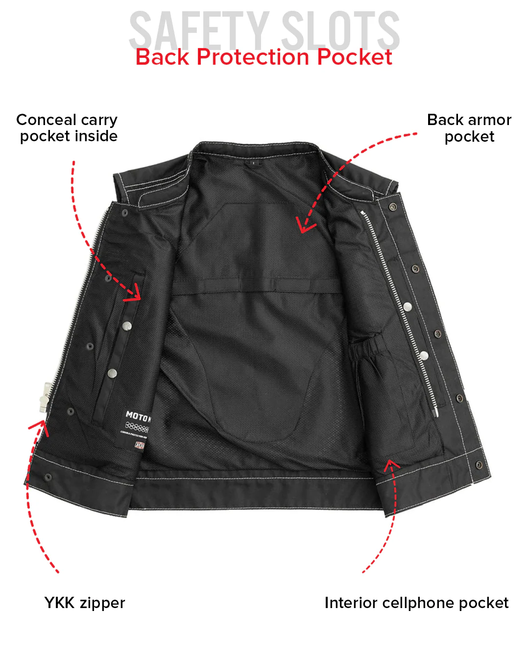 Lowrider Moto Mesh Men's Motorcycle Vest - Image 37