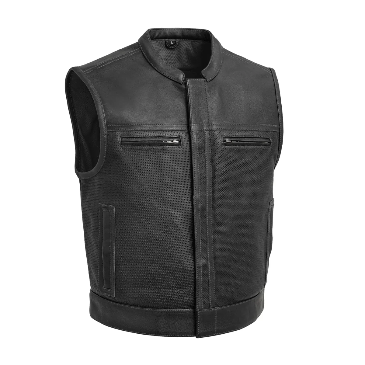 Lowrider Perforated Men's Leather Vest - Image 2