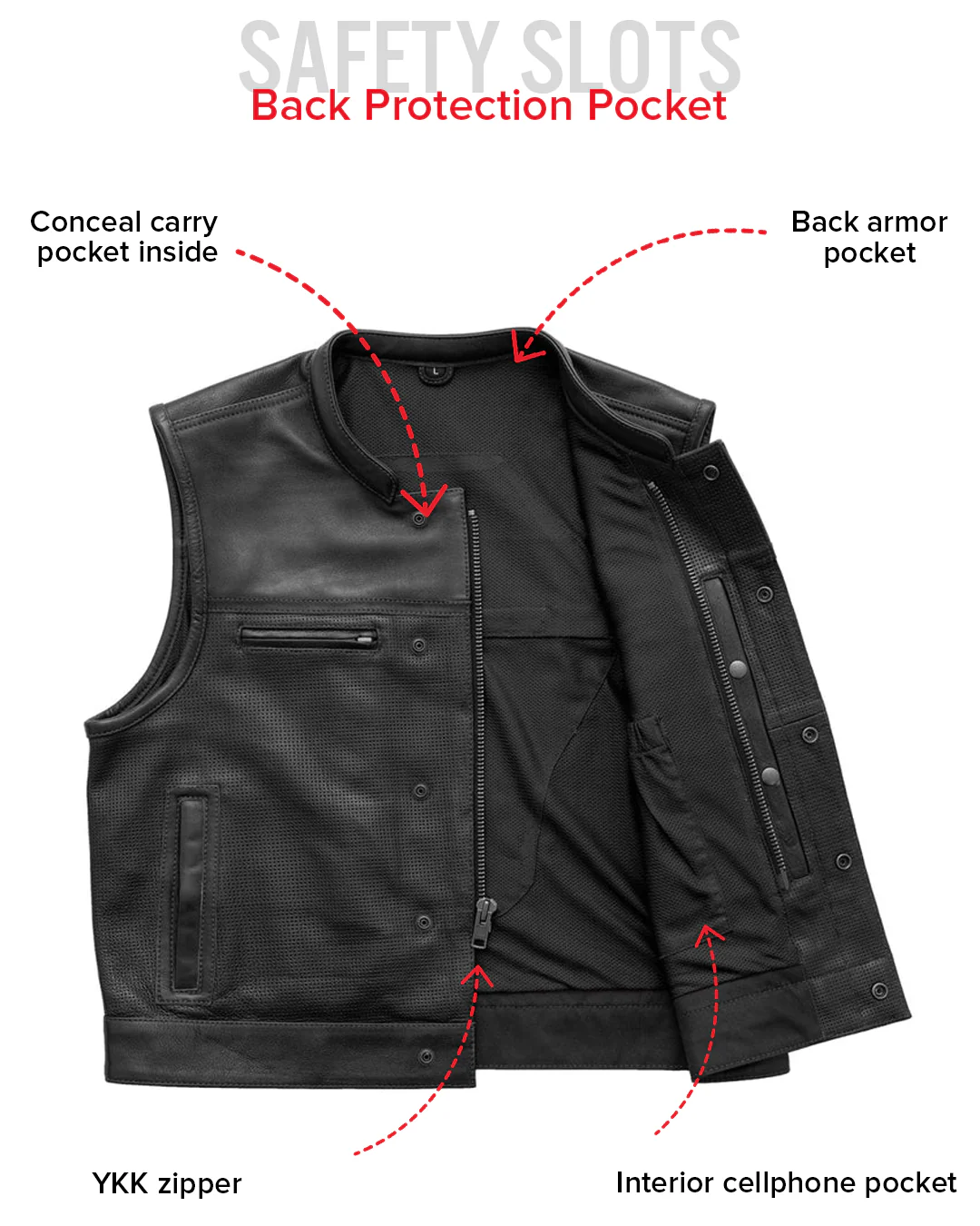 Lowrider Perforated Men's Leather Vest - Image 20