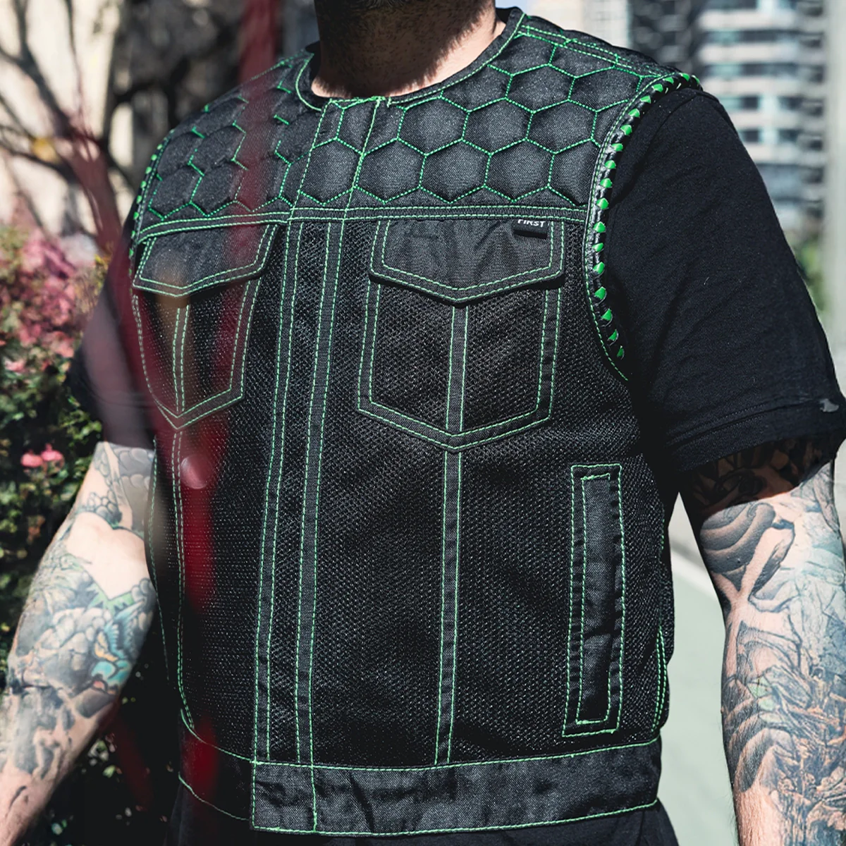 Lowside Hornet Moto Mesh Men's Club Style Vest - Image 17