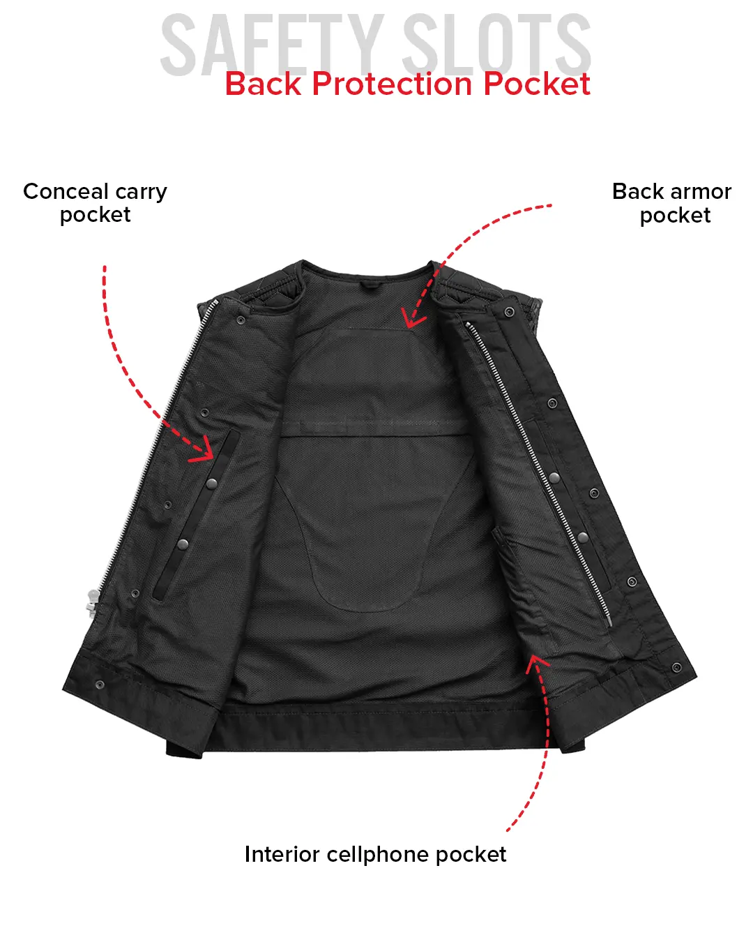 Lowside Hornet Moto Mesh Men's Club Style Vest - Image 18