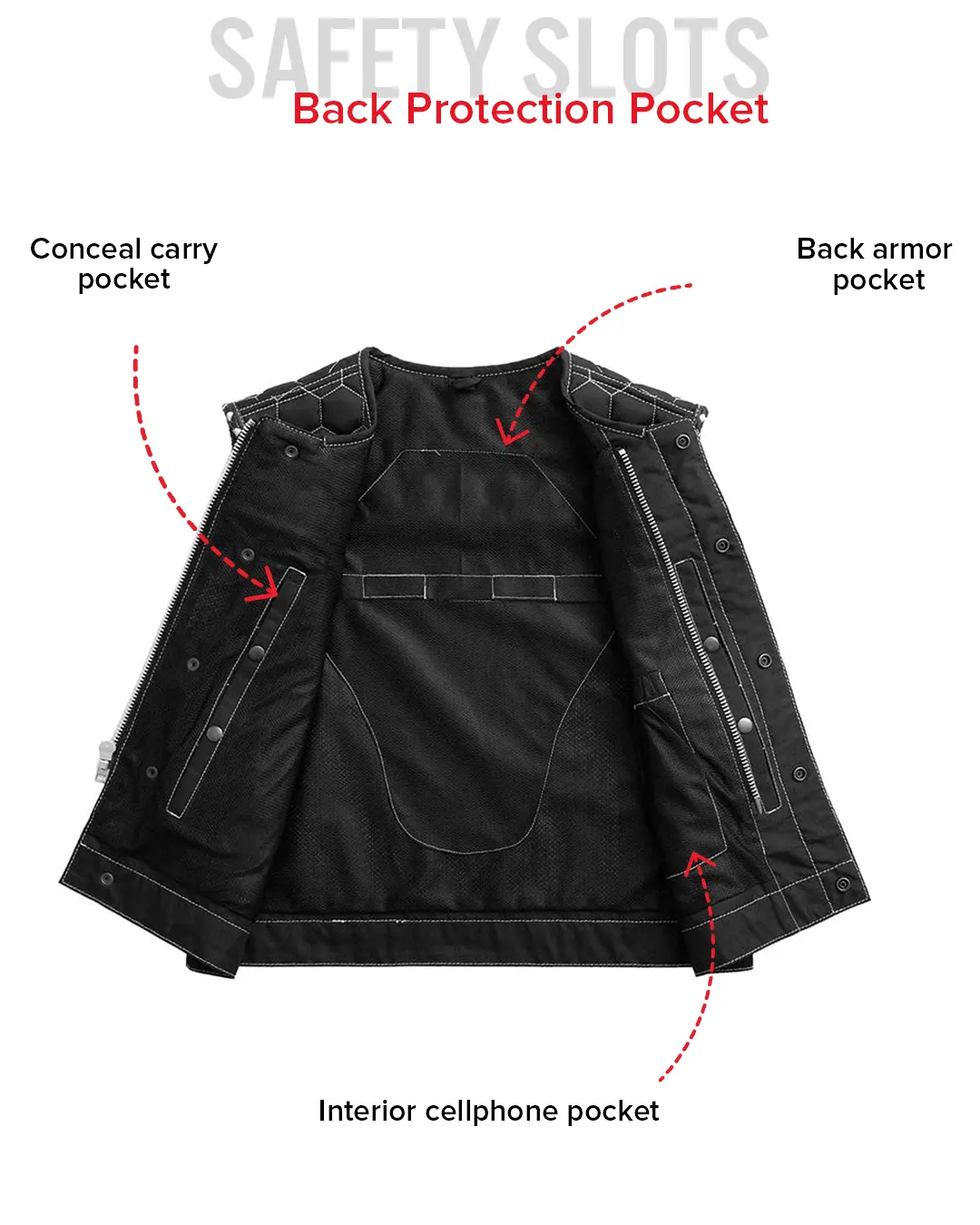 Lowside Hornet Moto Mesh Men's Club Style Vest - Image 24