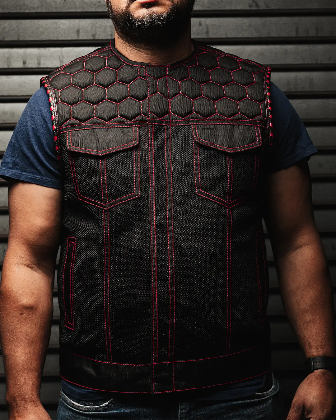 Lowside Hornet Moto Mesh Men's Club Style Vest - Image 25