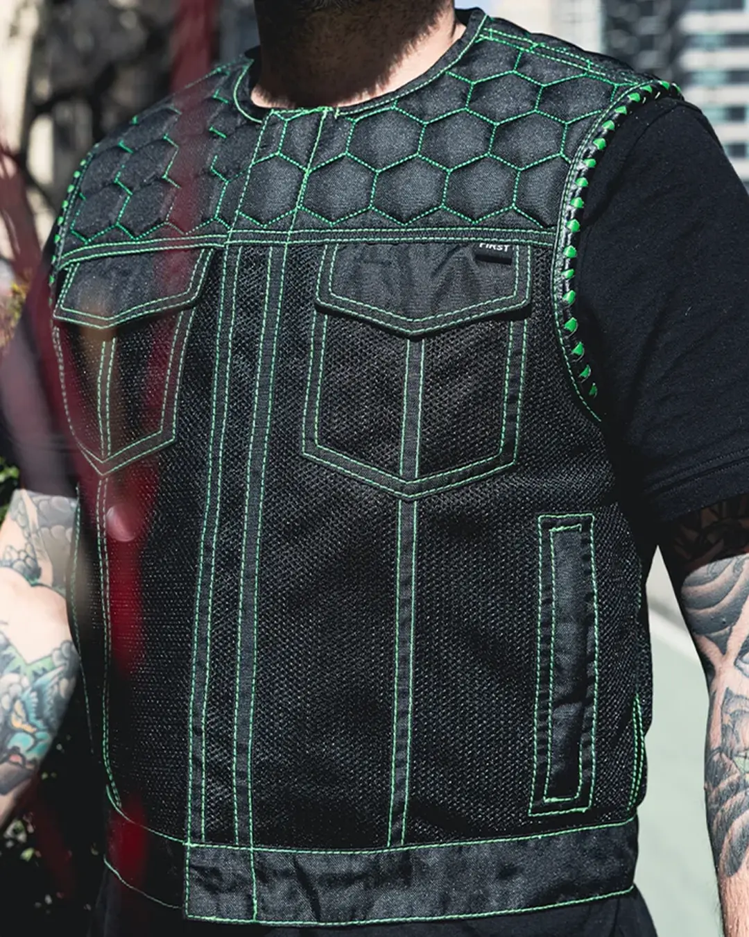 Lowside Hornet Moto Mesh Men's Club Style Vest - Image 32