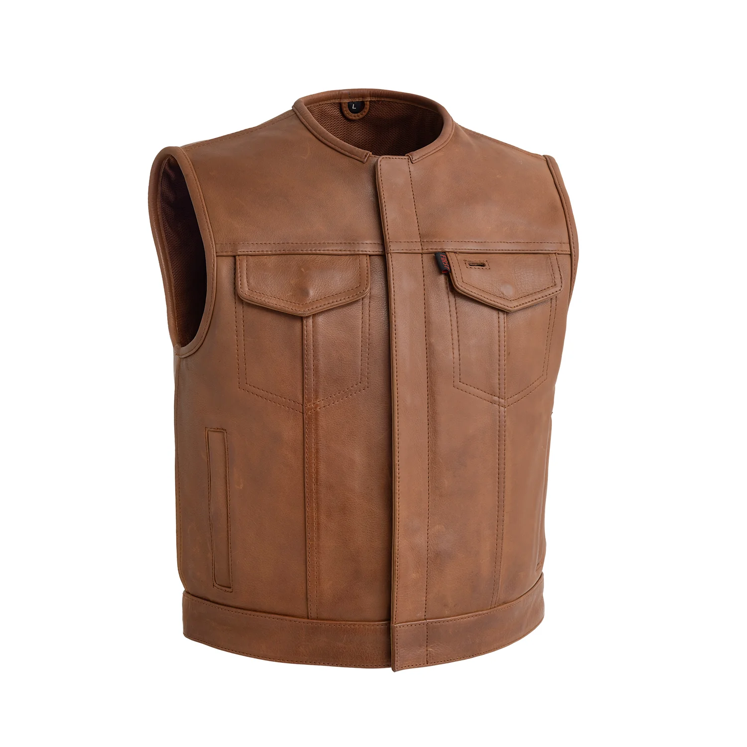 Lowside Men's Motorcycle Leather Vest - Image 13