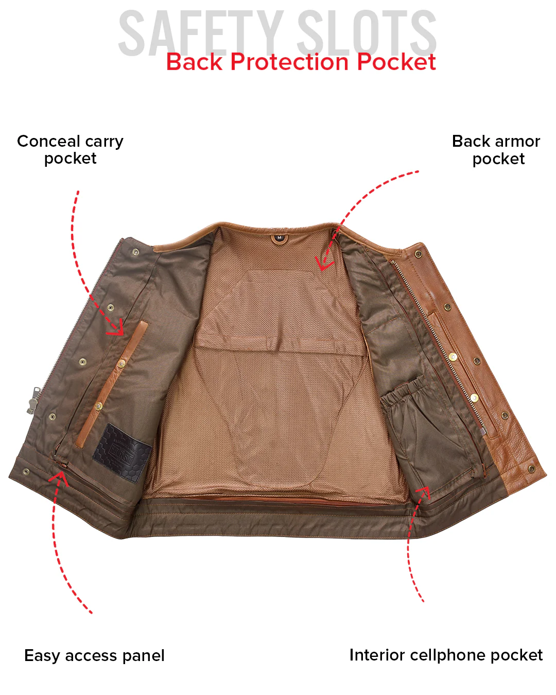 Lowside Men's Motorcycle Leather Vest - Image 17