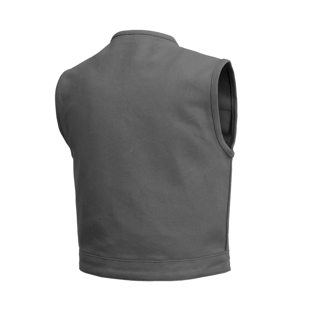 Lowside Men's Motorcycle Canvas Vest (Grey) - Image 2