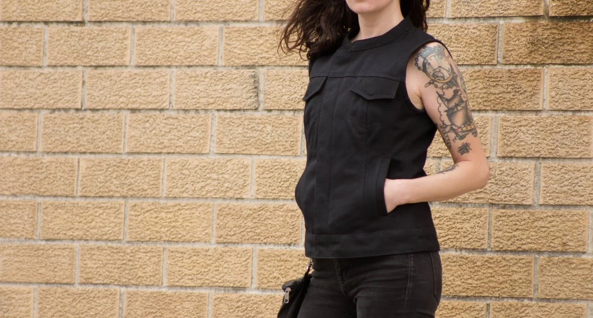 Ludlow Women's Motorcycle Canvas Vest - Image 4