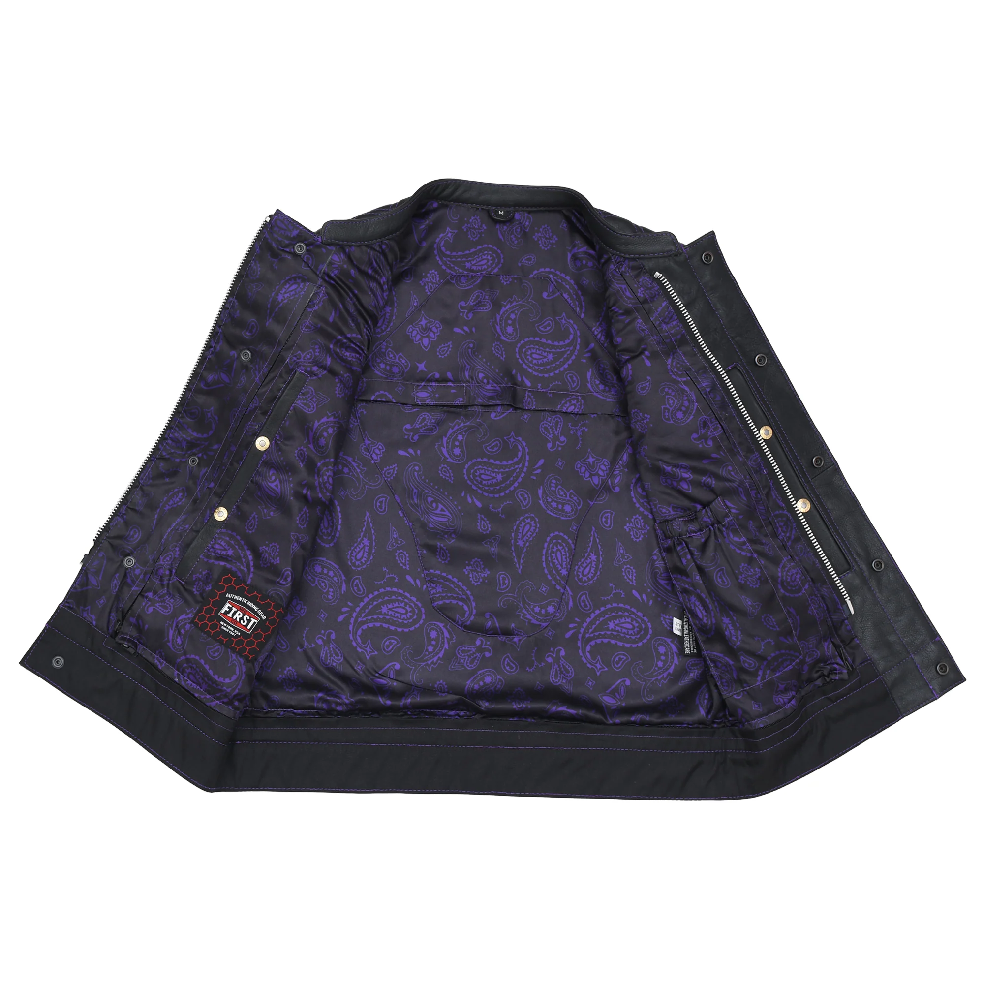 Downside Men's Motorcycle Leather Vest - Image 39