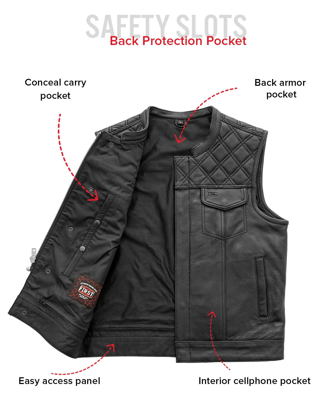 Upside Men's Club Style Leather Vest - Image 39