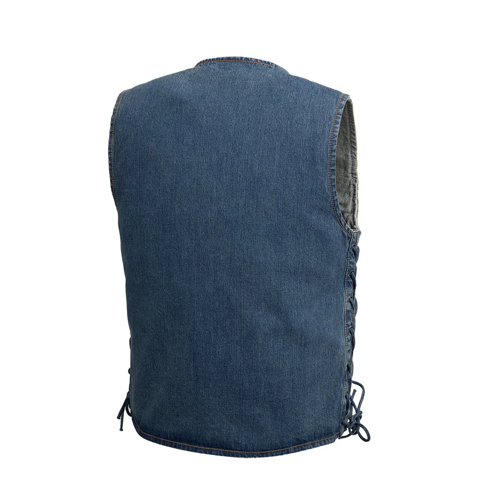 Gambler Men's Motorcycle Denim Vest - Image 2