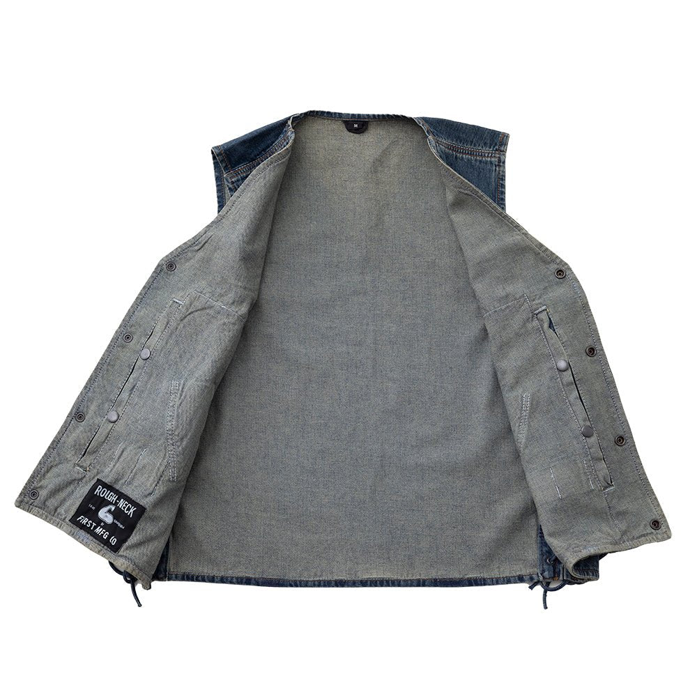 Gambler Men's Motorcycle Denim Vest - Image 3
