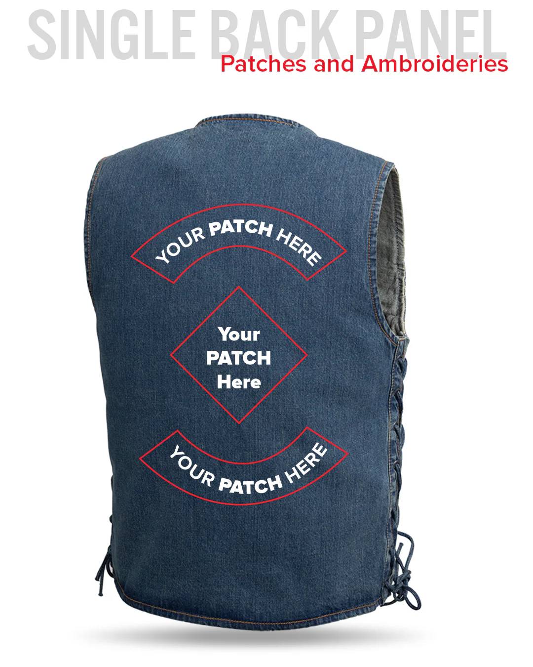 Gambler Men's Motorcycle Denim Vest - Image 9