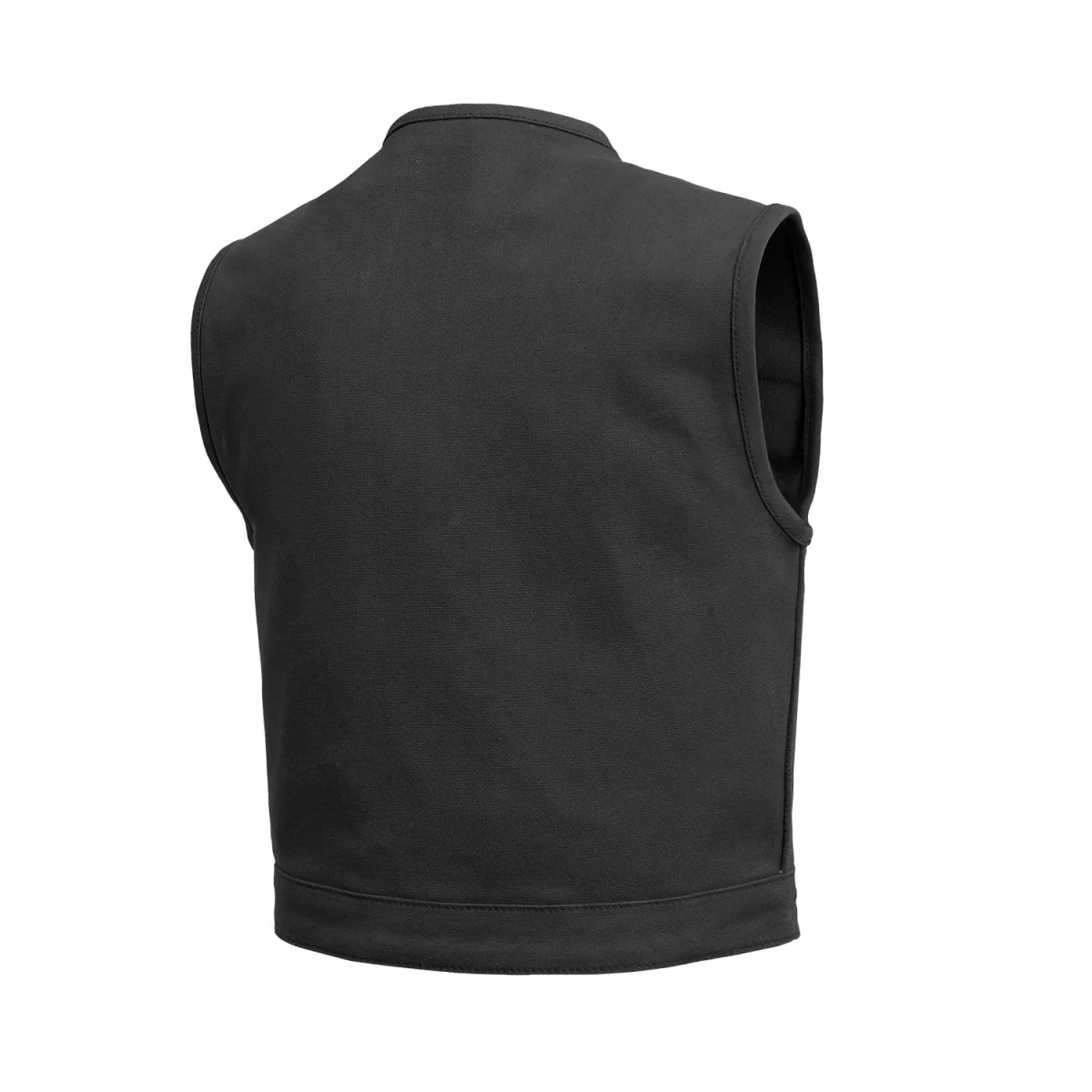 Lowside Black Men's Motorcycle Canvas Vest - Image 2