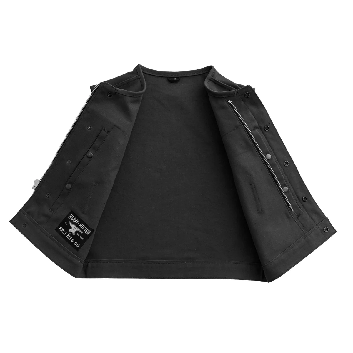Lowside Black Men's Motorcycle Canvas Vest - Image 3