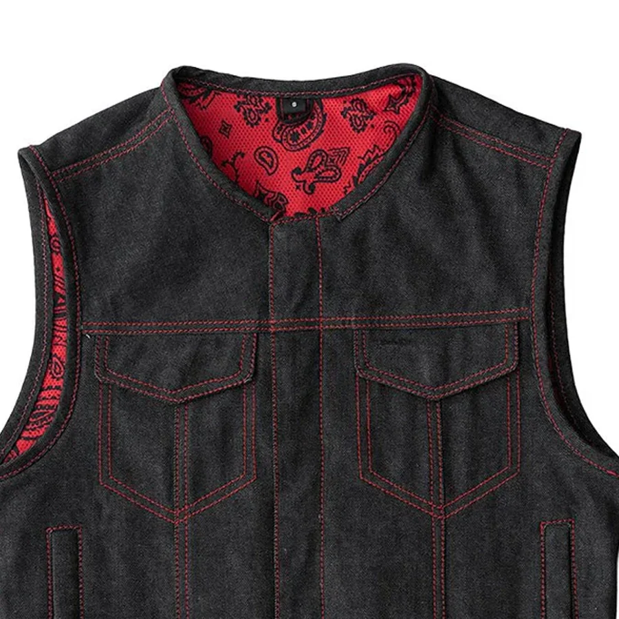 Ember Men's Motorcycle Denim Vest - Image 4