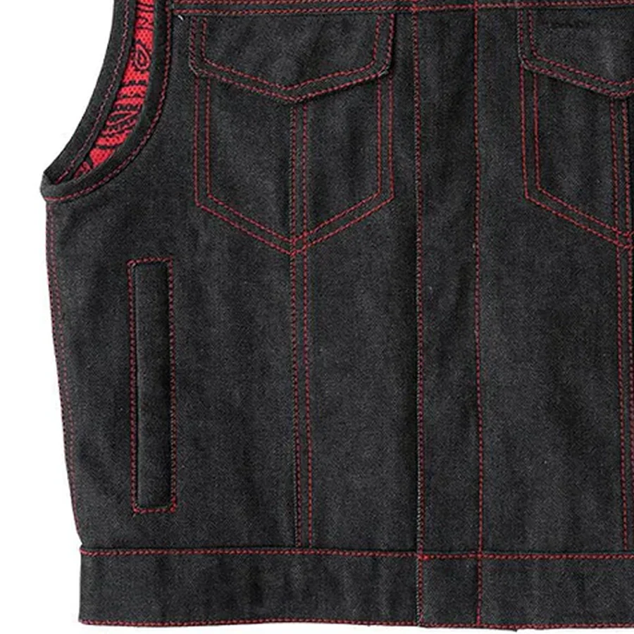 Ember Men's Motorcycle Denim Vest - Image 5