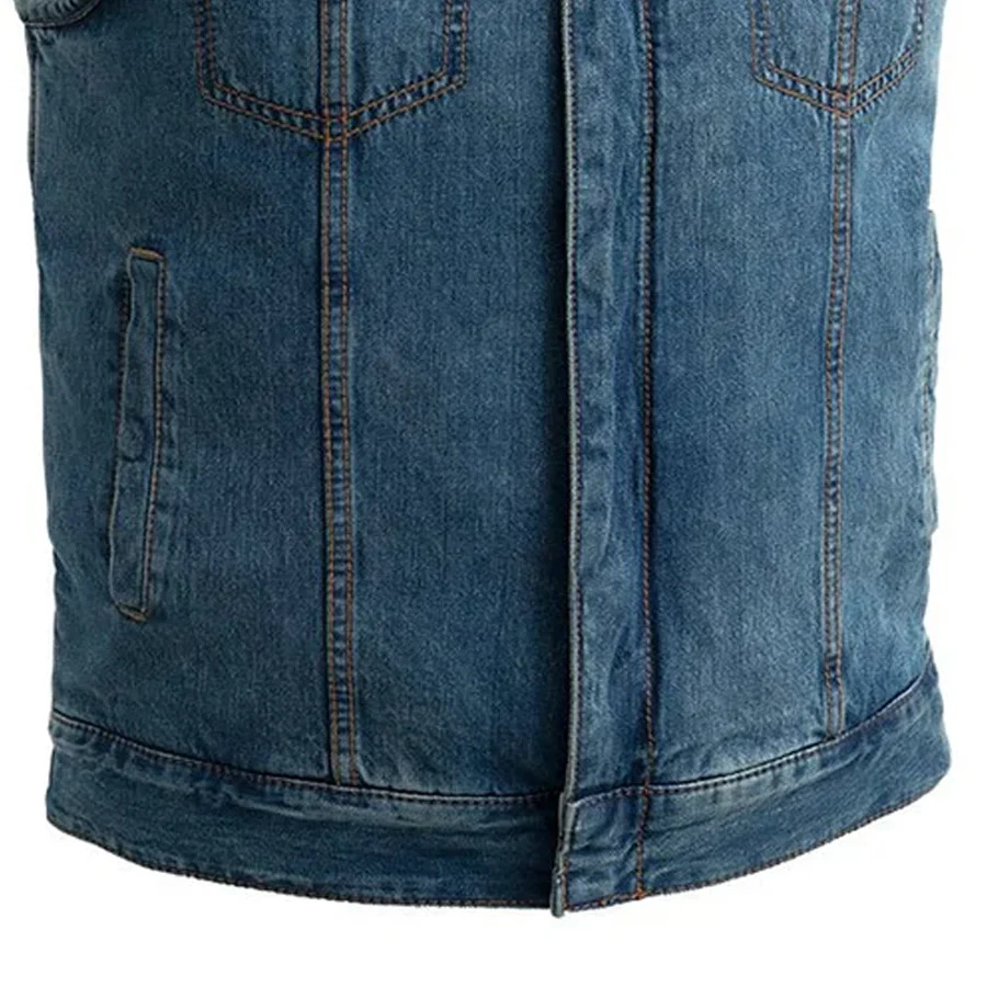 Havoc Men's Denim Motorcycle Vest - Image 5
