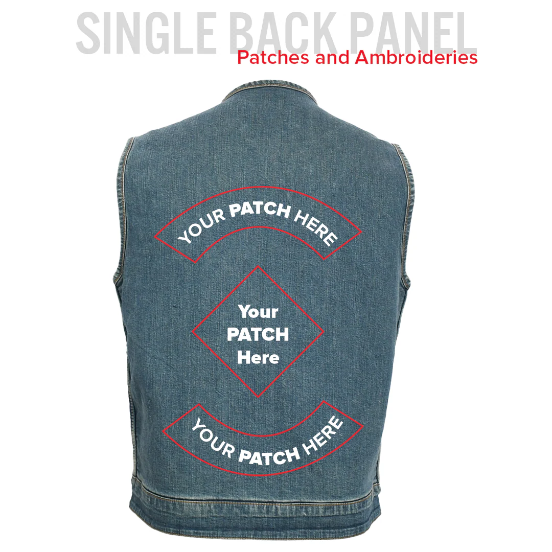 No Limit - Men's Motorcycle Denim Vest - Image 7