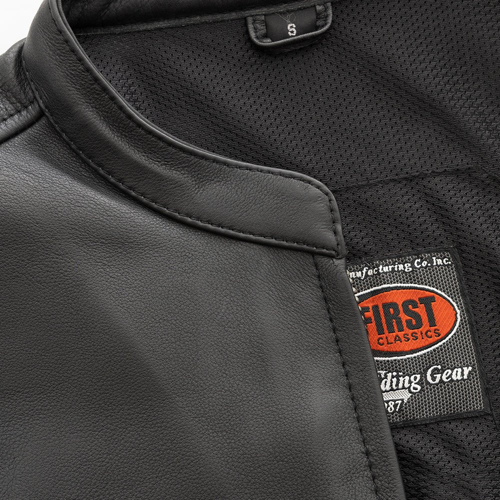 Club House Men's Leather Motorcycle Vest - Image 5