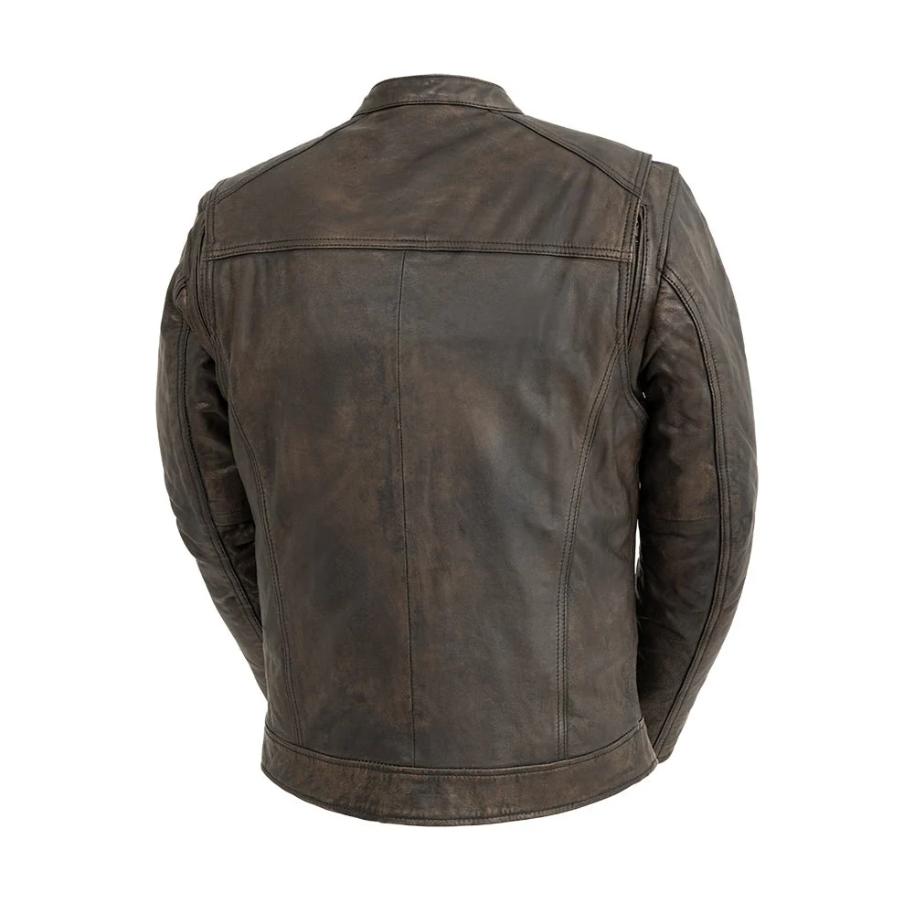 Hipster Men's Motorcycle Leather Jacket - Image 2