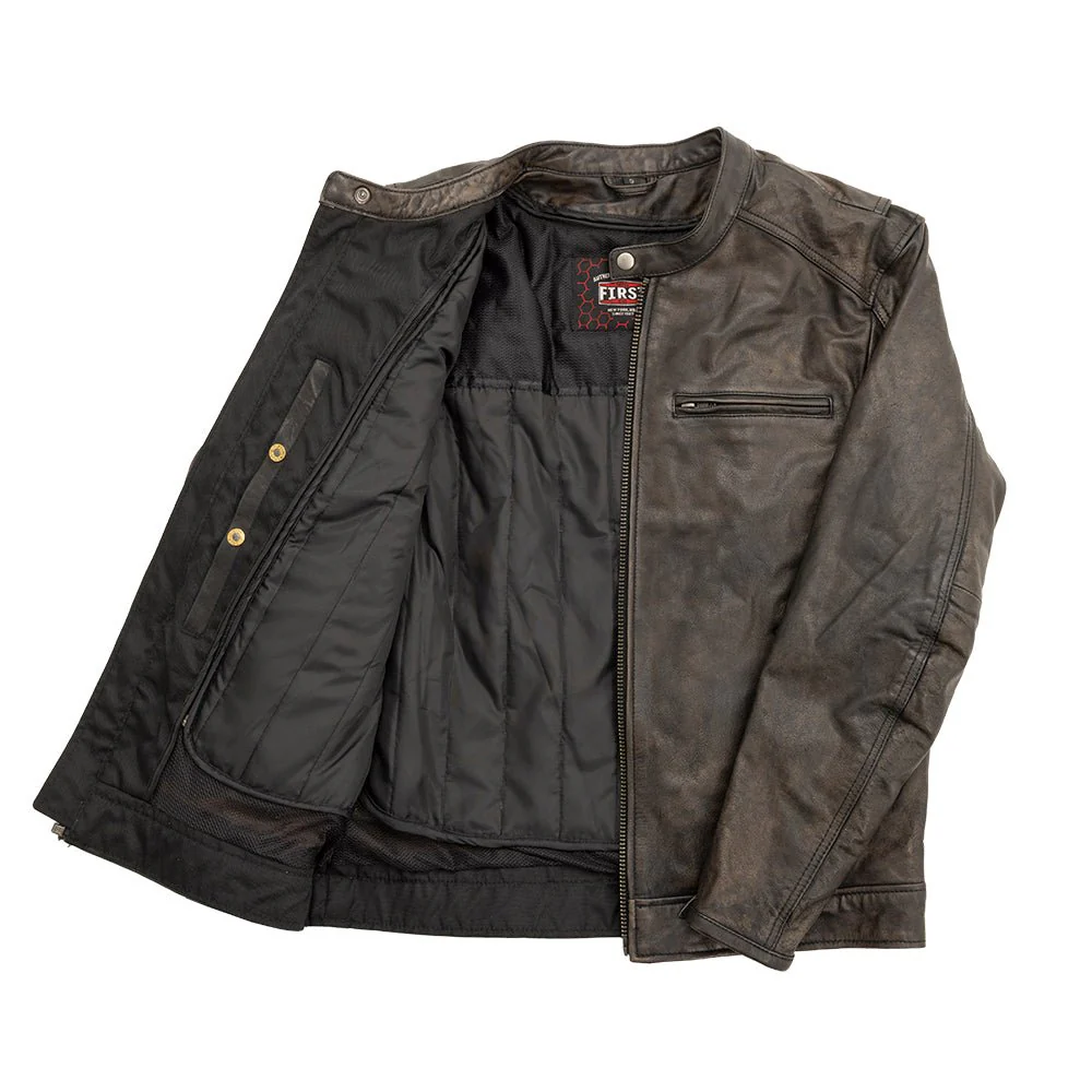 Hipster Men's Motorcycle Leather Jacket - Image 5
