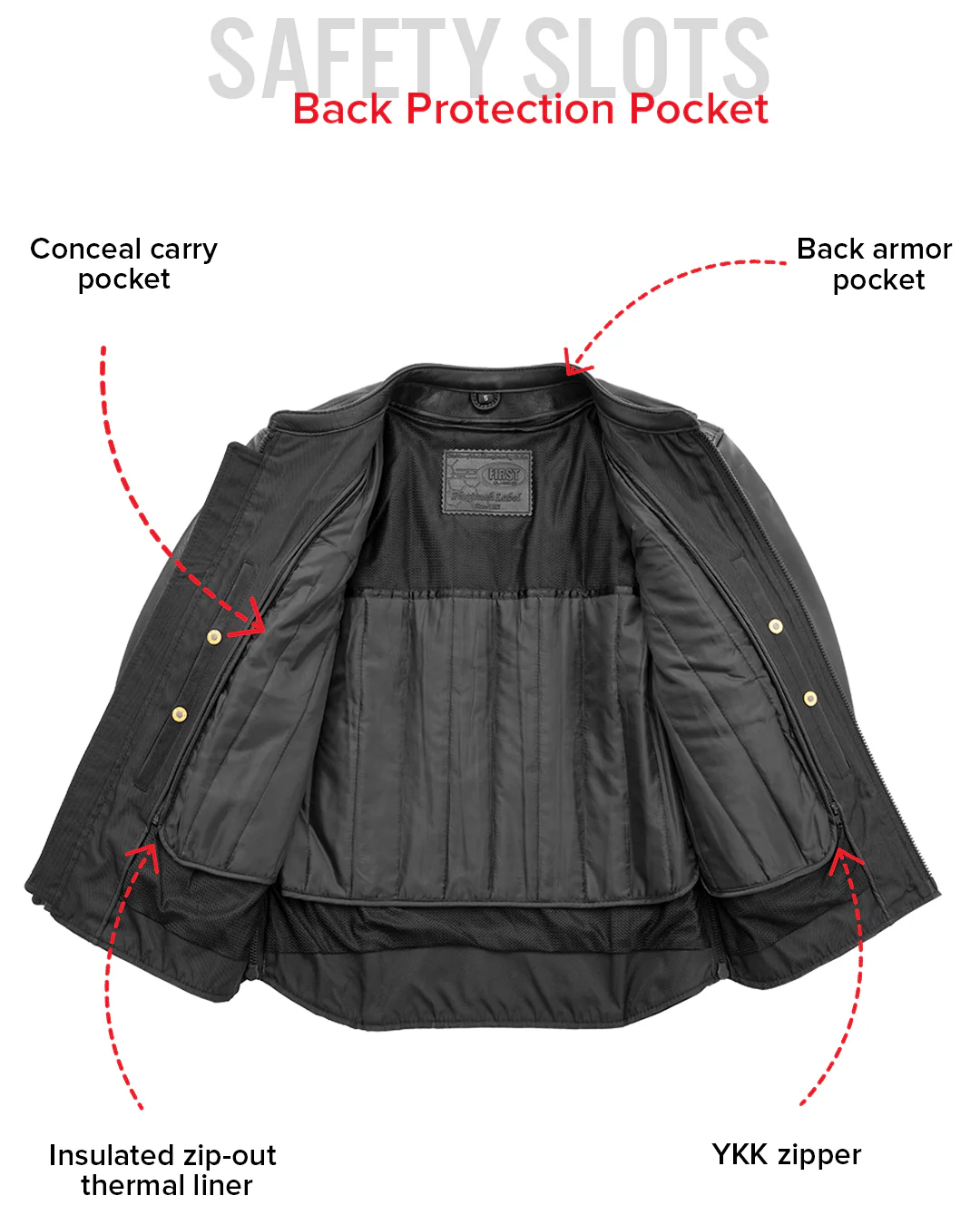 Revolt Men's Motorcycle Leather Jacket - Image 12