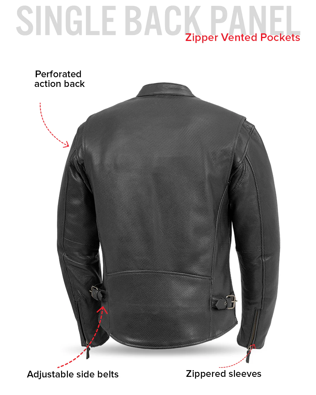 Turbine Men's Motorcycle Perforated Leather Jacket - Image 6