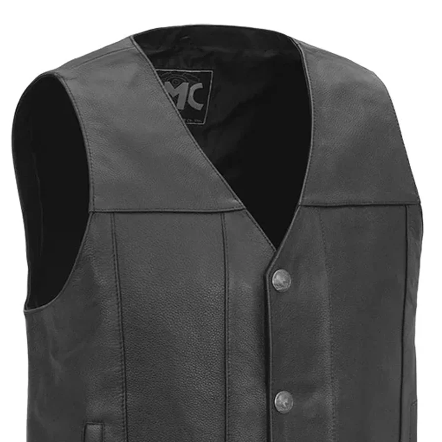 Gun Runner Men's Motorcycle Western Style Leather Vest - Image 4