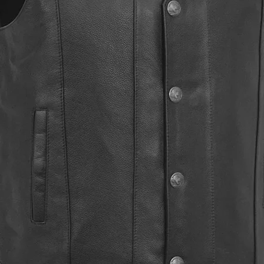 Gun Runner Men's Motorcycle Western Style Leather Vest - Image 5