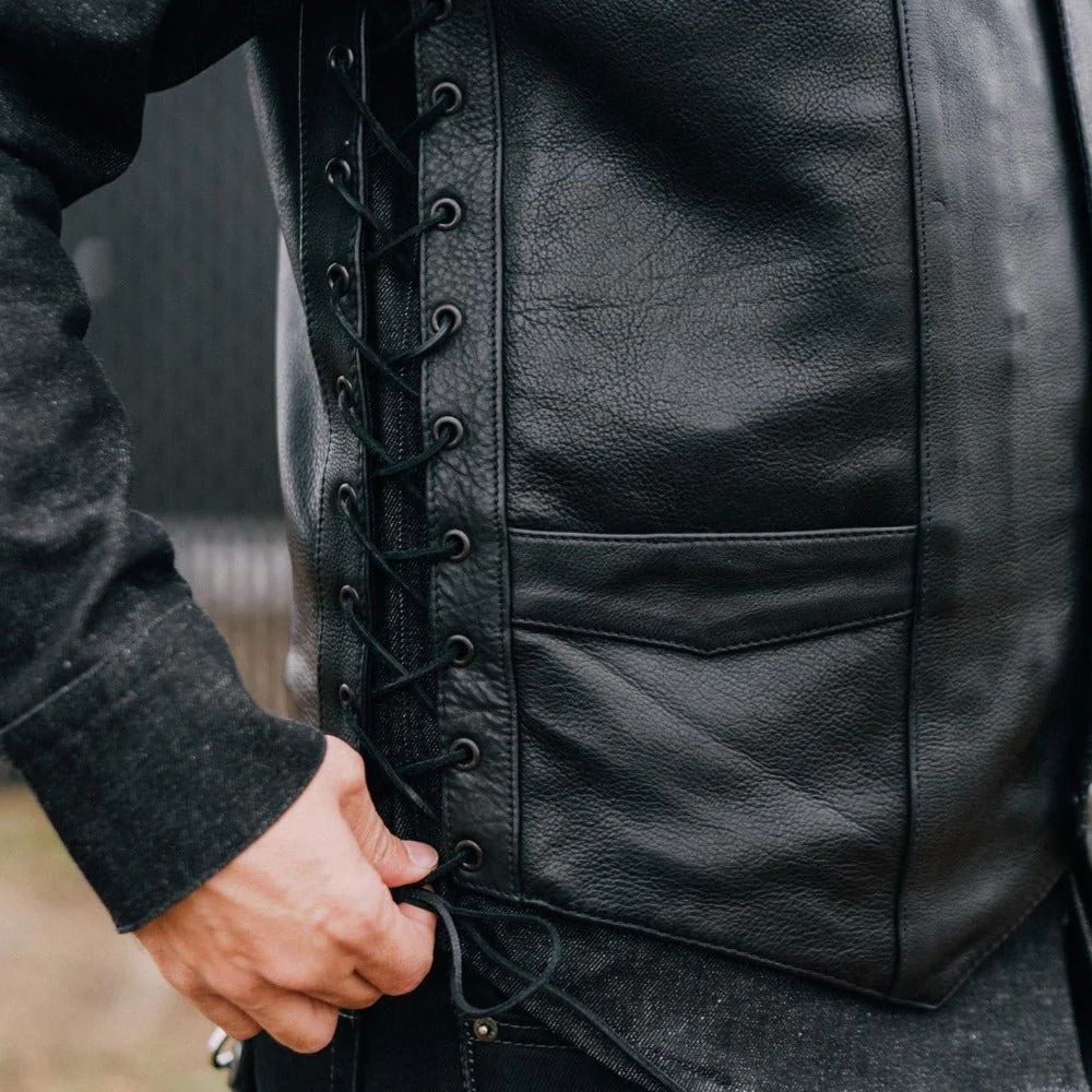 Rancher - Men's Motorcycle Western Style Leather Vest - Image 3