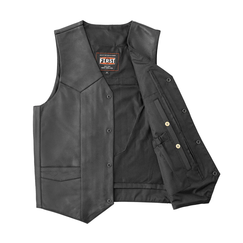 Texan Men's Motorcycle Western Style Leather Vest - Image 4