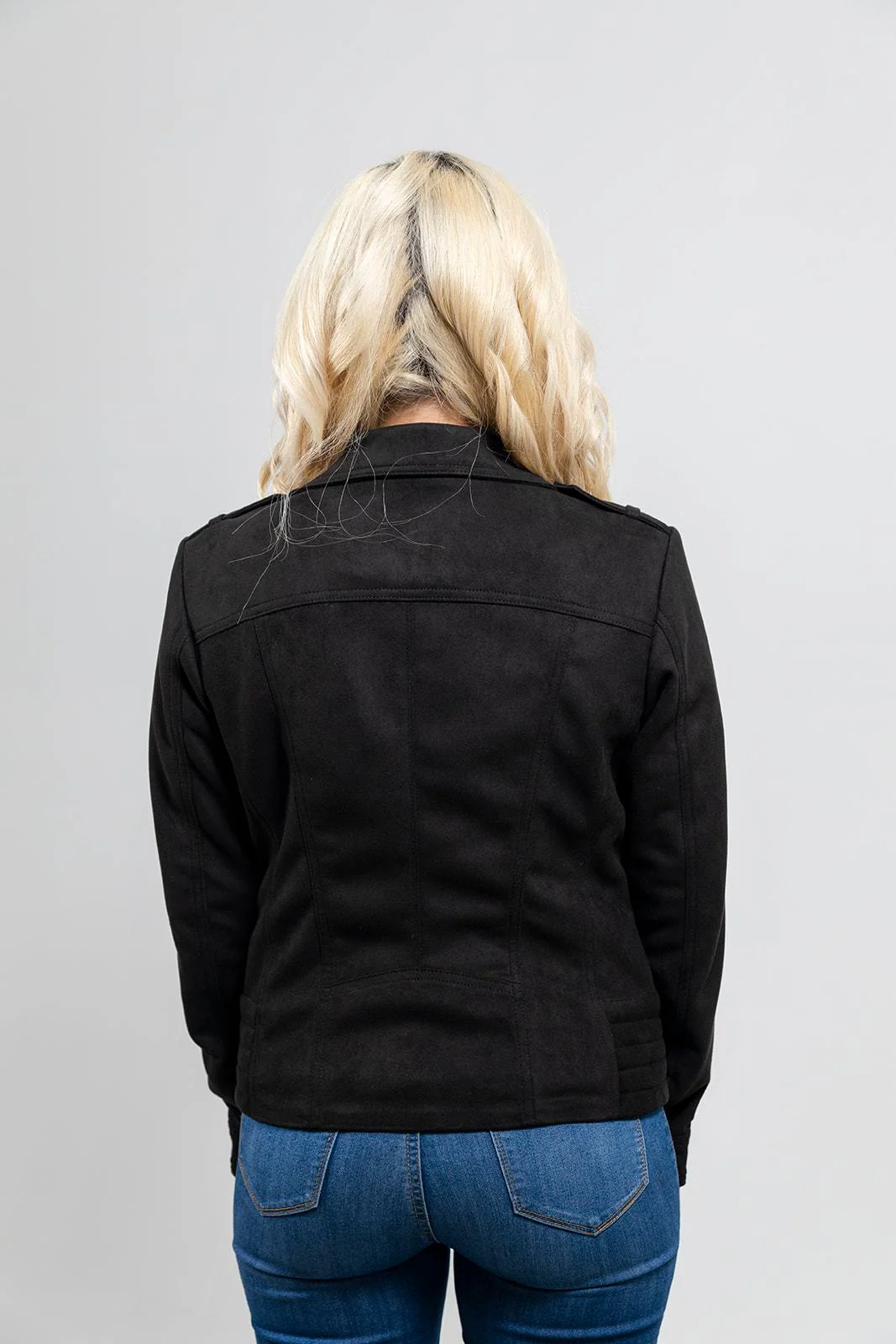 Molly Women's Vegan Faux Leather Jacket (Black) - Image 5