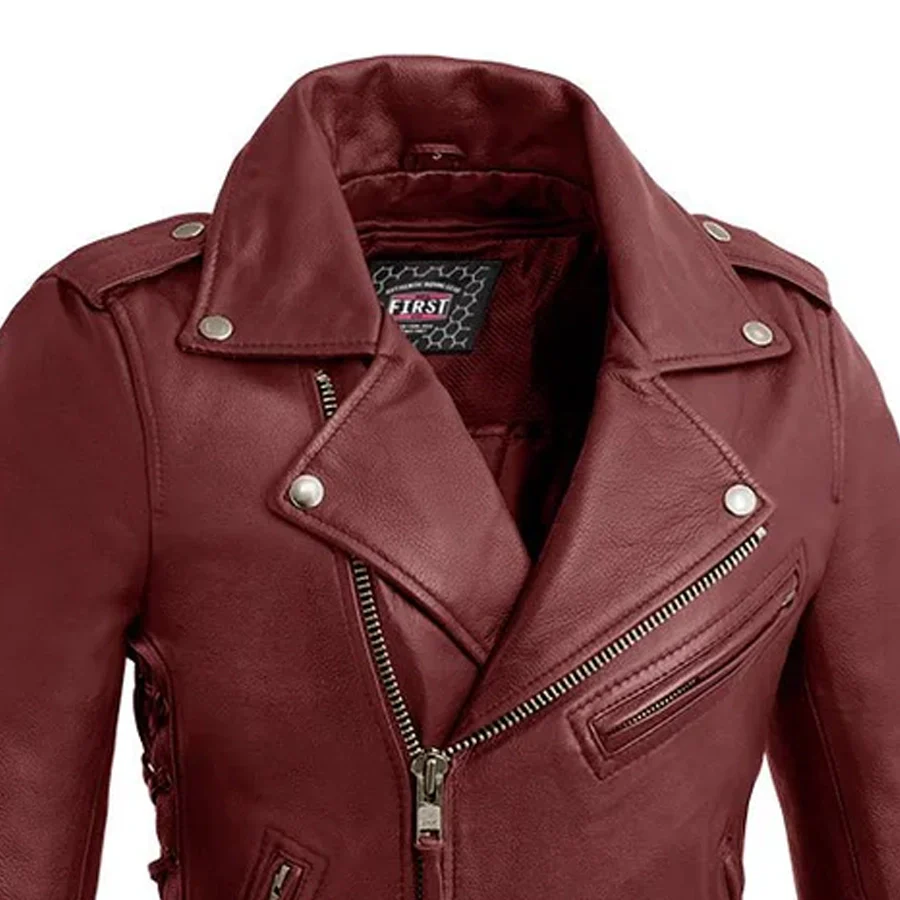 Popstar Women's  Motorcycle Leather Jacket - Image 10
