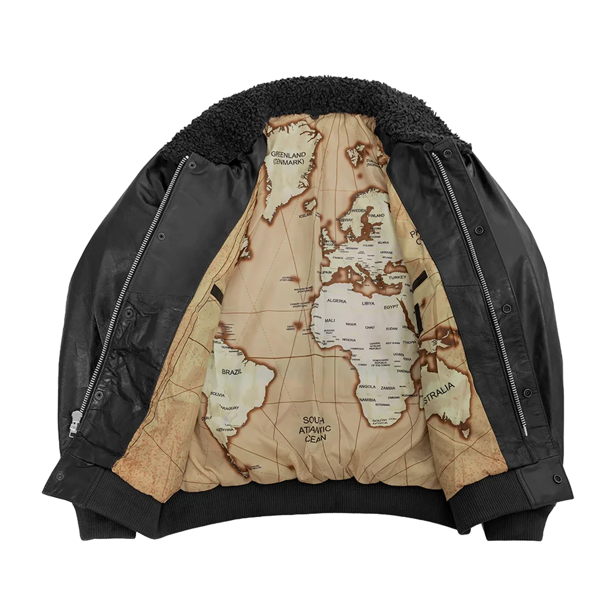 Old World Map Bomber Jacket - Image 4