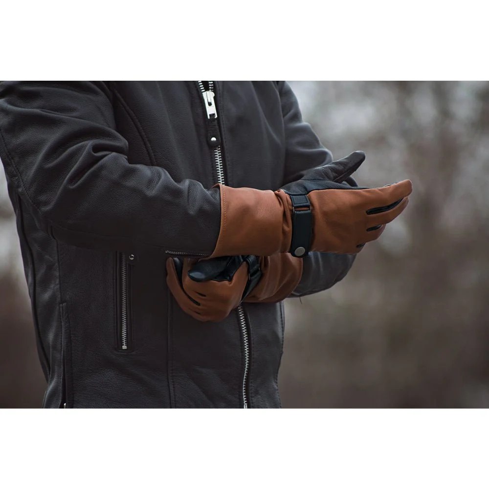 Phenom Men's Motorcycle Leather Gauntlet Whiskey - Image 3