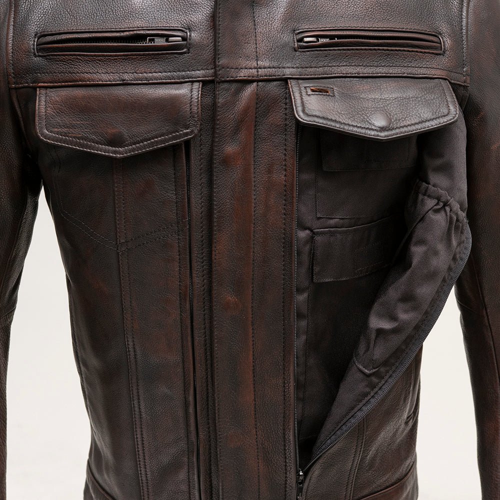 Raider Men's Motorcycle Leather Jacket - Image 11