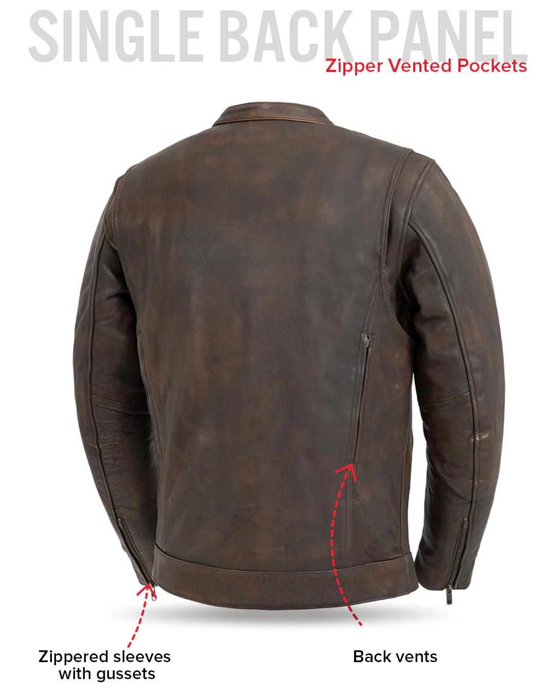 Raider Men's Motorcycle Leather Jacket - Image 23