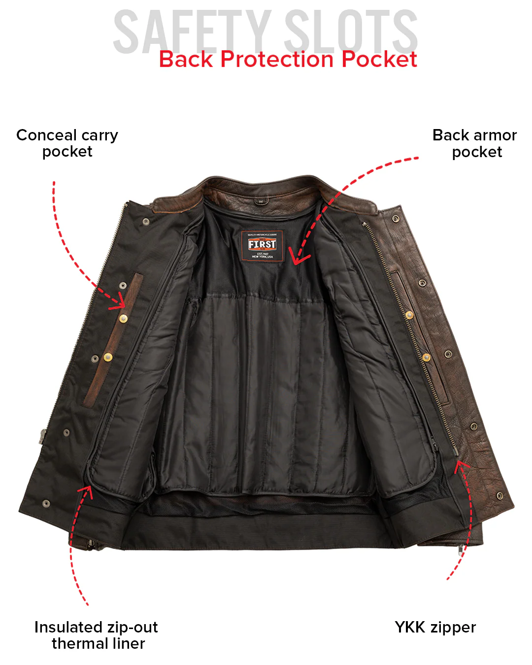 Raider Men's Motorcycle Leather Jacket - Image 25