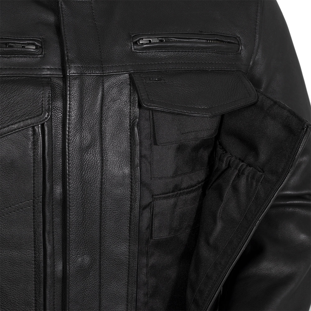Raider Men's Motorcycle Leather Jacket - Image 4