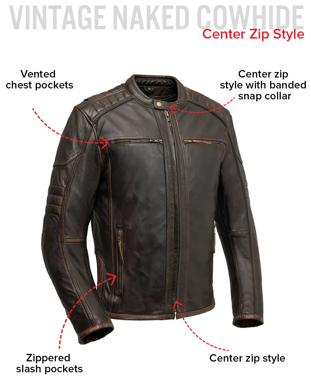 Rider Club - Men's Leather Motorcycle Jacket - Image 8