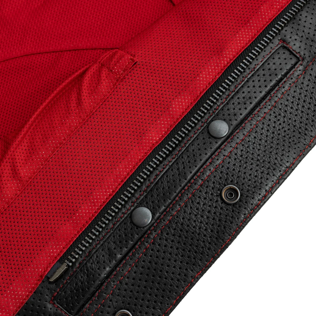 Sharp Shooter Perforated Men's Motorcycle Leather Vest - Image 14