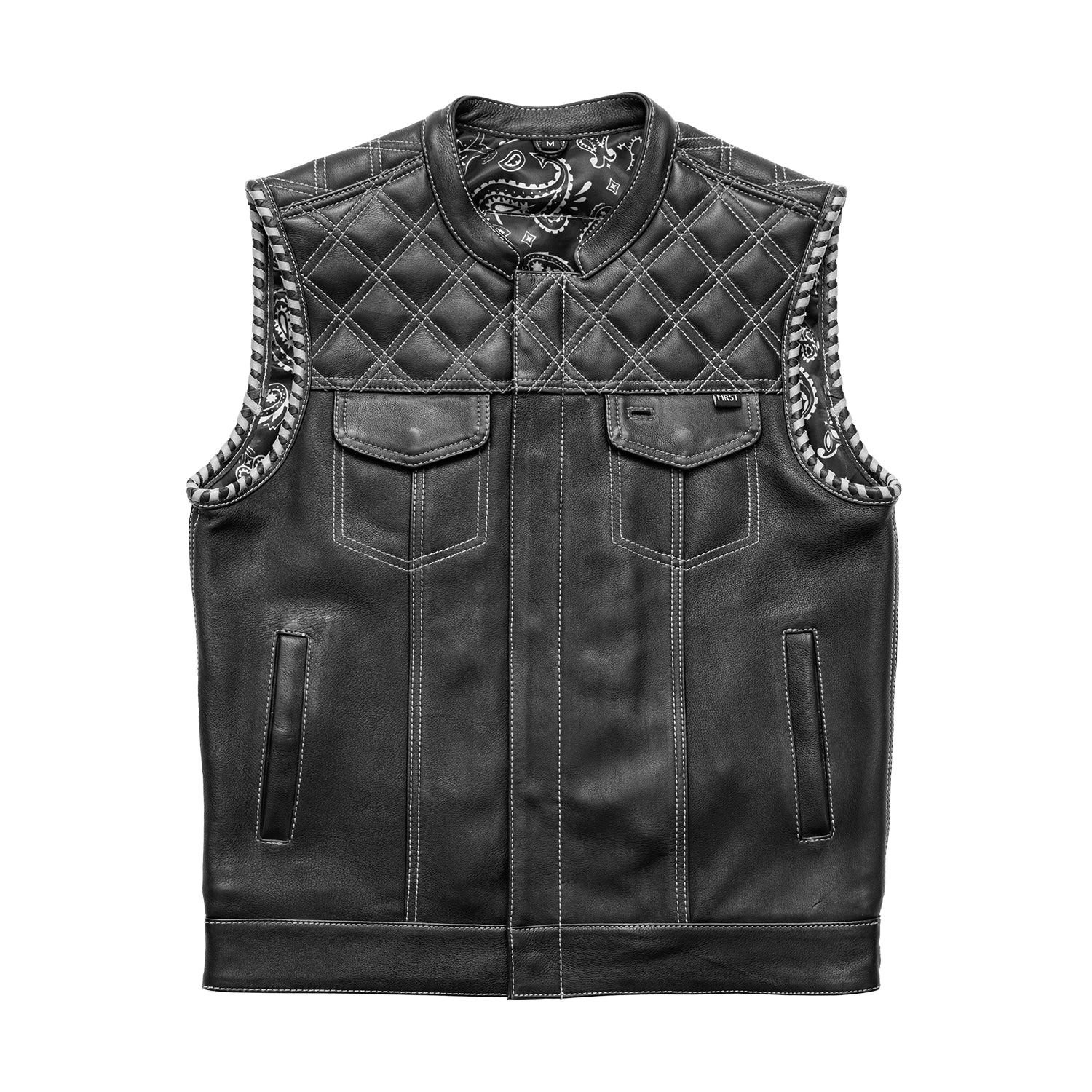 Sinister - Men's Motorcycle Leather Vest - Image 15