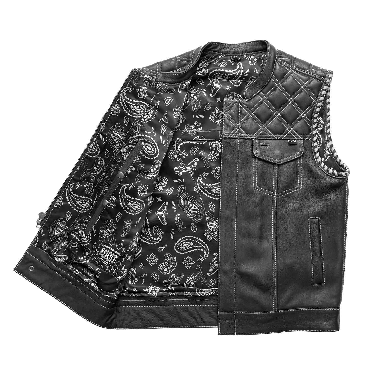 Sinister - Men's Motorcycle Leather Vest - Image 17