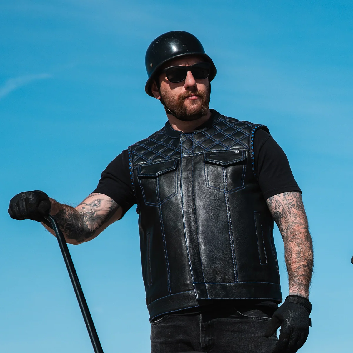 Sinister - Men's Motorcycle Leather Vest - Image 19