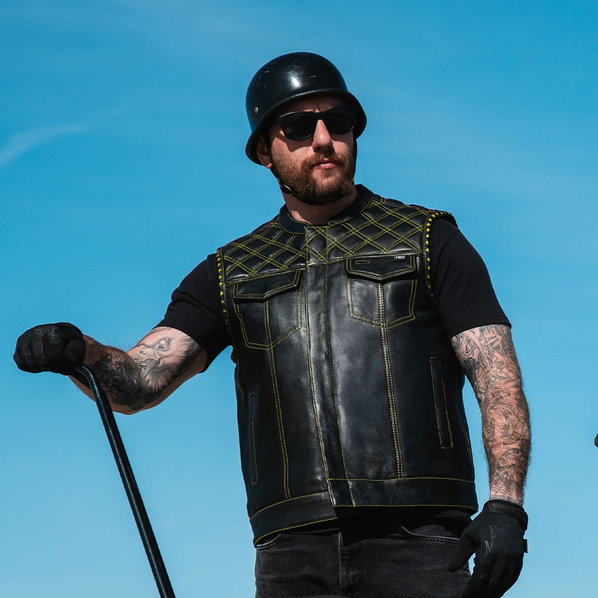 Sinister - Men's Motorcycle Leather Vest - Image 22
