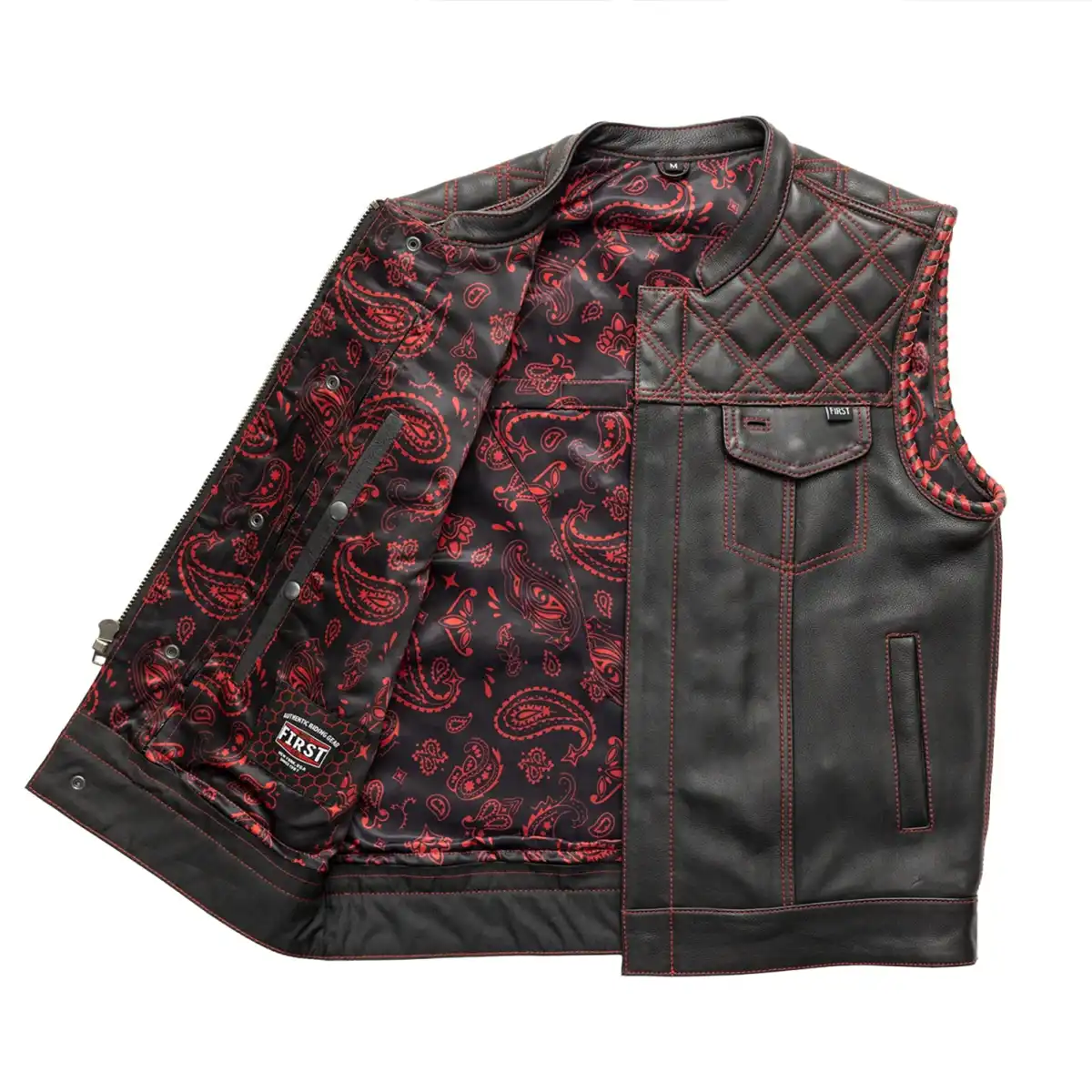 Sinister - Men's Motorcycle Leather Vest - Image 24