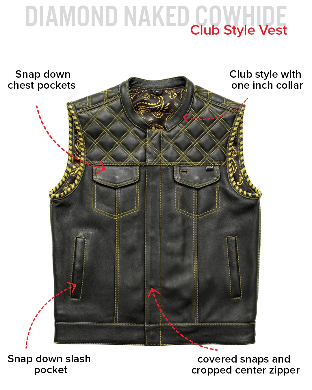 Sinister - Men's Motorcycle Leather Vest - Image 36