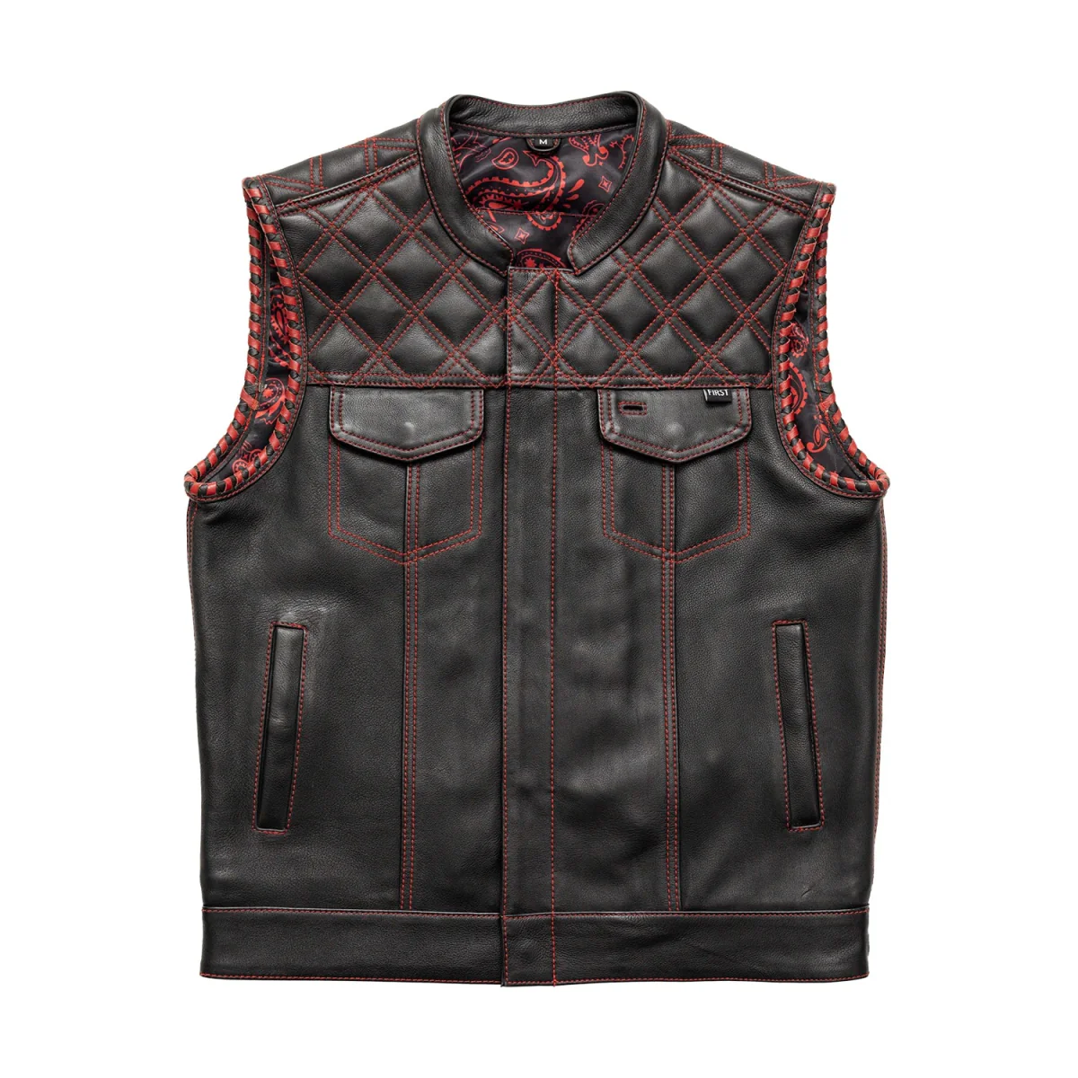 Sinister - Men's Motorcycle Leather Vest - Image 6