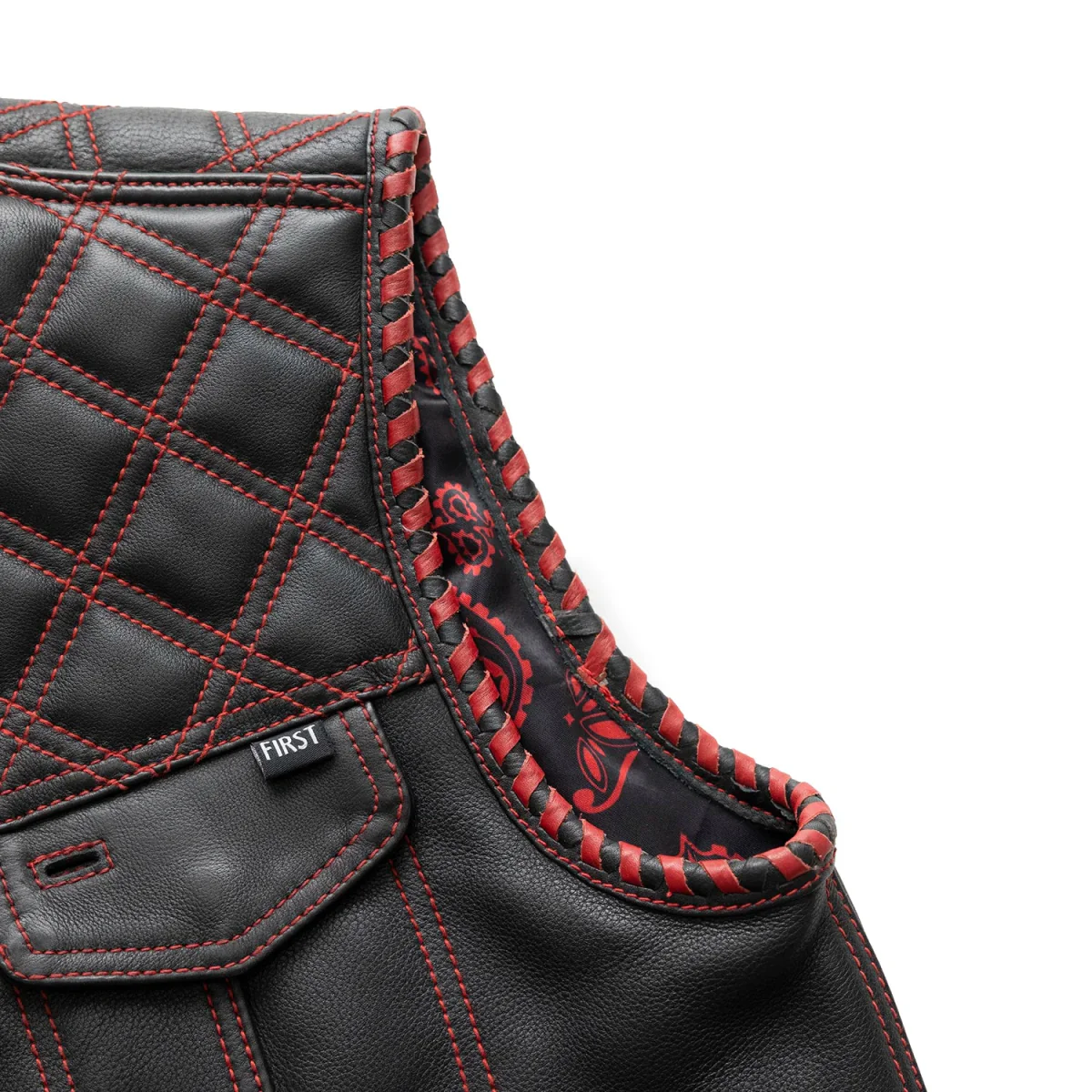 Sinister - Men's Motorcycle Leather Vest - Image 8